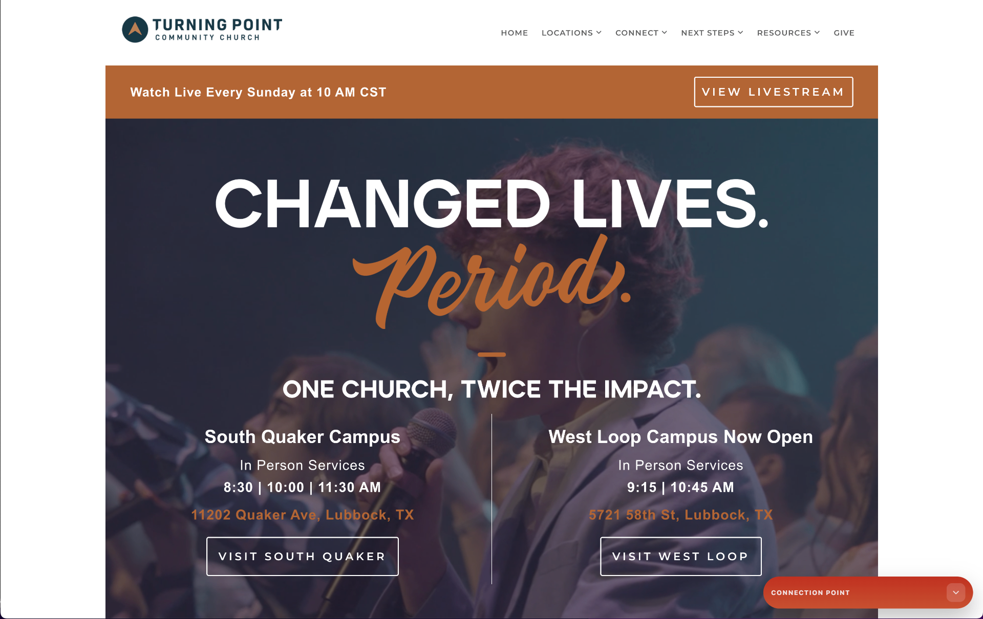 TPCC Online website built on Subsplash
